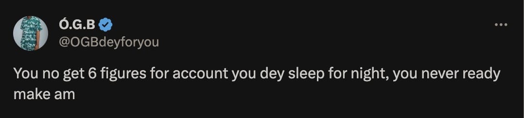 Why you shouldn't sleep if you don’t have N1M in your account - OGB Recent